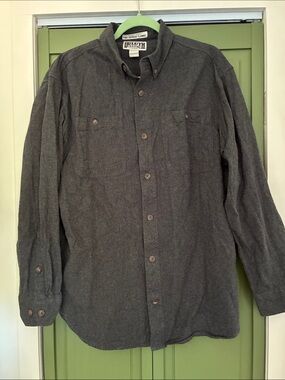 Duluth Trading Co Charcoal Gray Button-Down Work Shirt